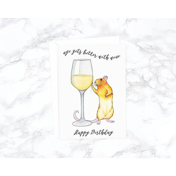 Age Gets Better With Wine Happy Birthday Greeting Cards