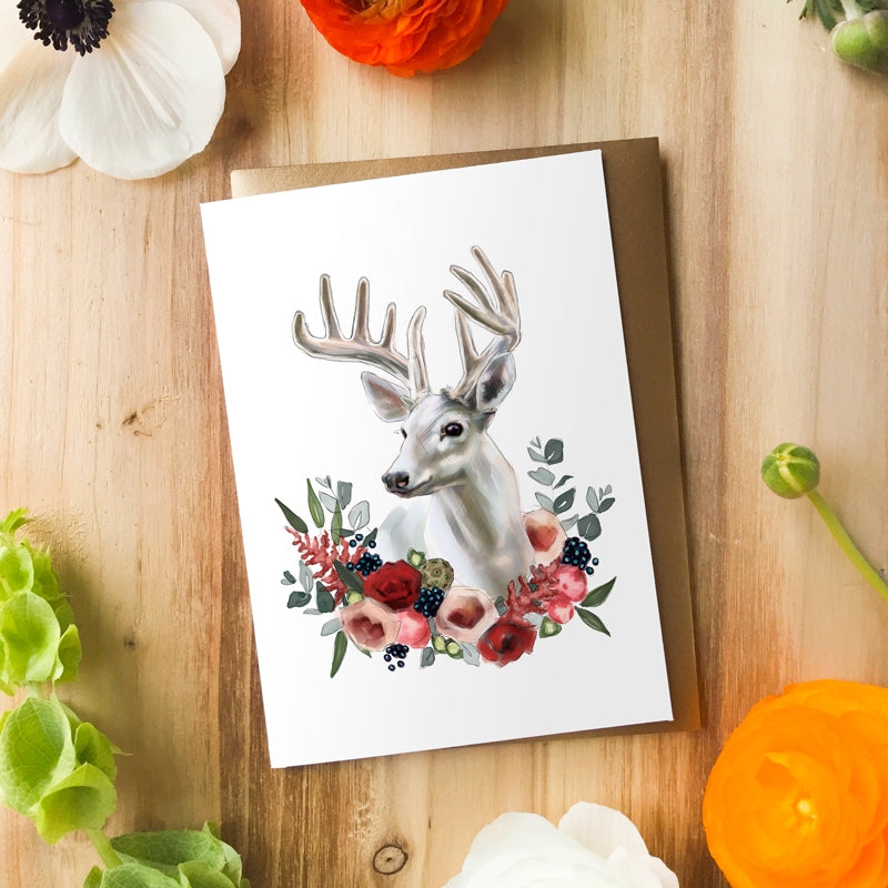 Albino Deer Art Print