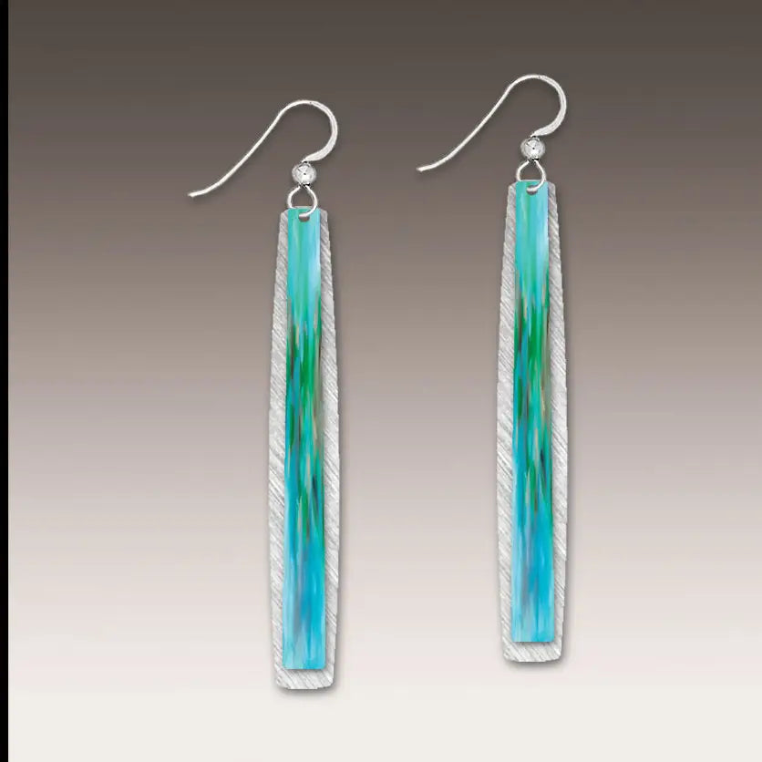 Aqua Abstract Icicle Multilayer Handmade Earrings | 2NLS