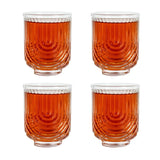 Art Deco Cocktail Glasses - Lowball Ribbed Wave Glasses