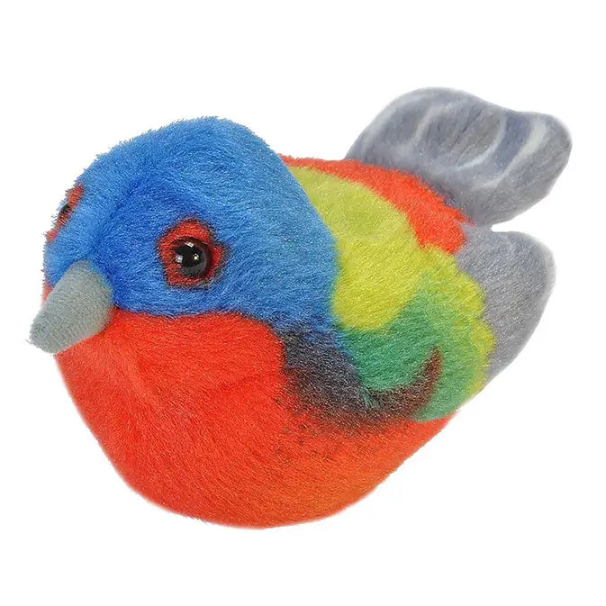 Audubon Bird Painted Bunting Stuffed Animal W Sound 5.5"