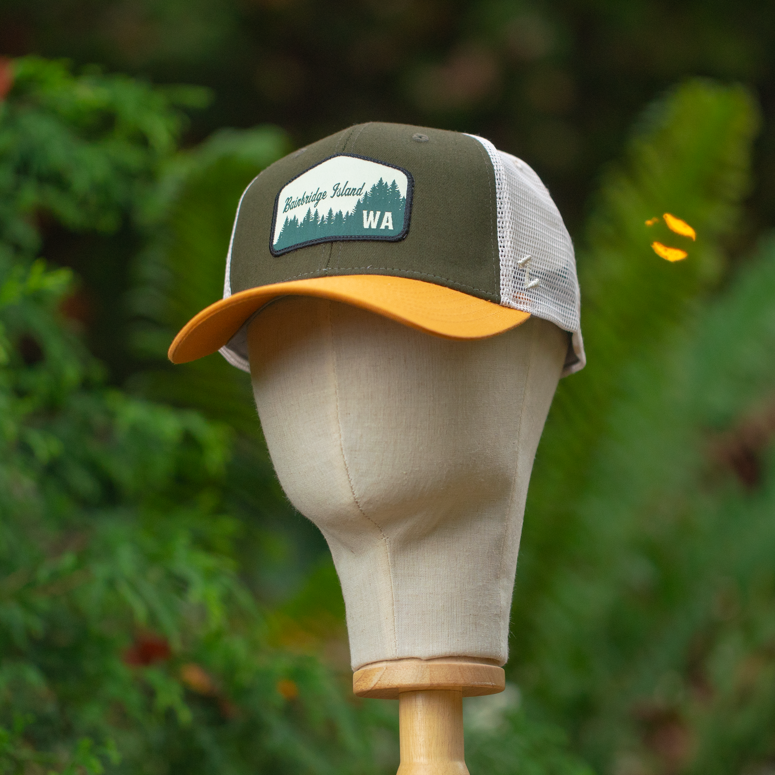 Bainbridge Island WA "Backwoods" | Forest Green/Mustard/White