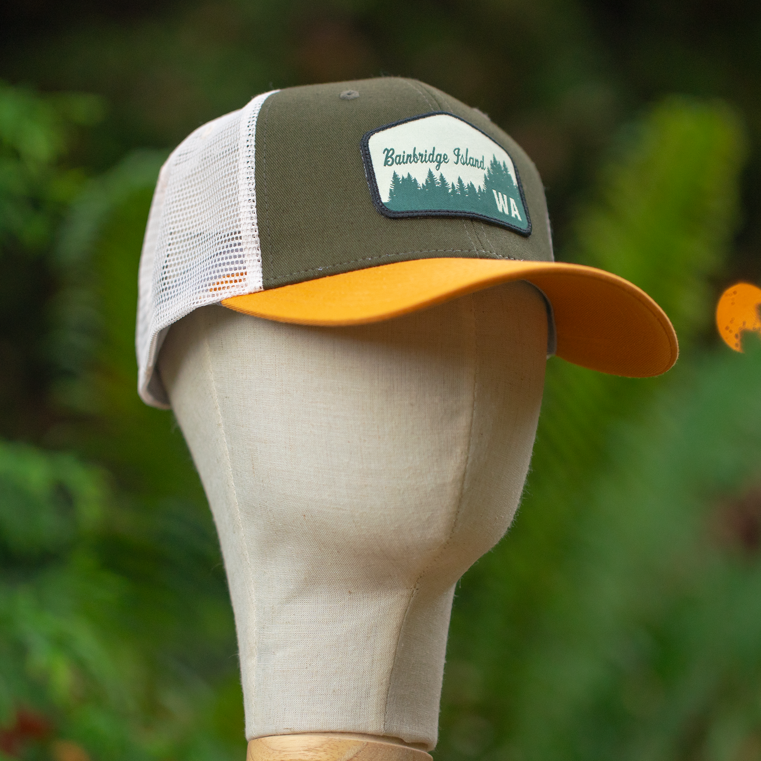 Bainbridge Island WA "Backwoods" | Forest Green/Mustard/White