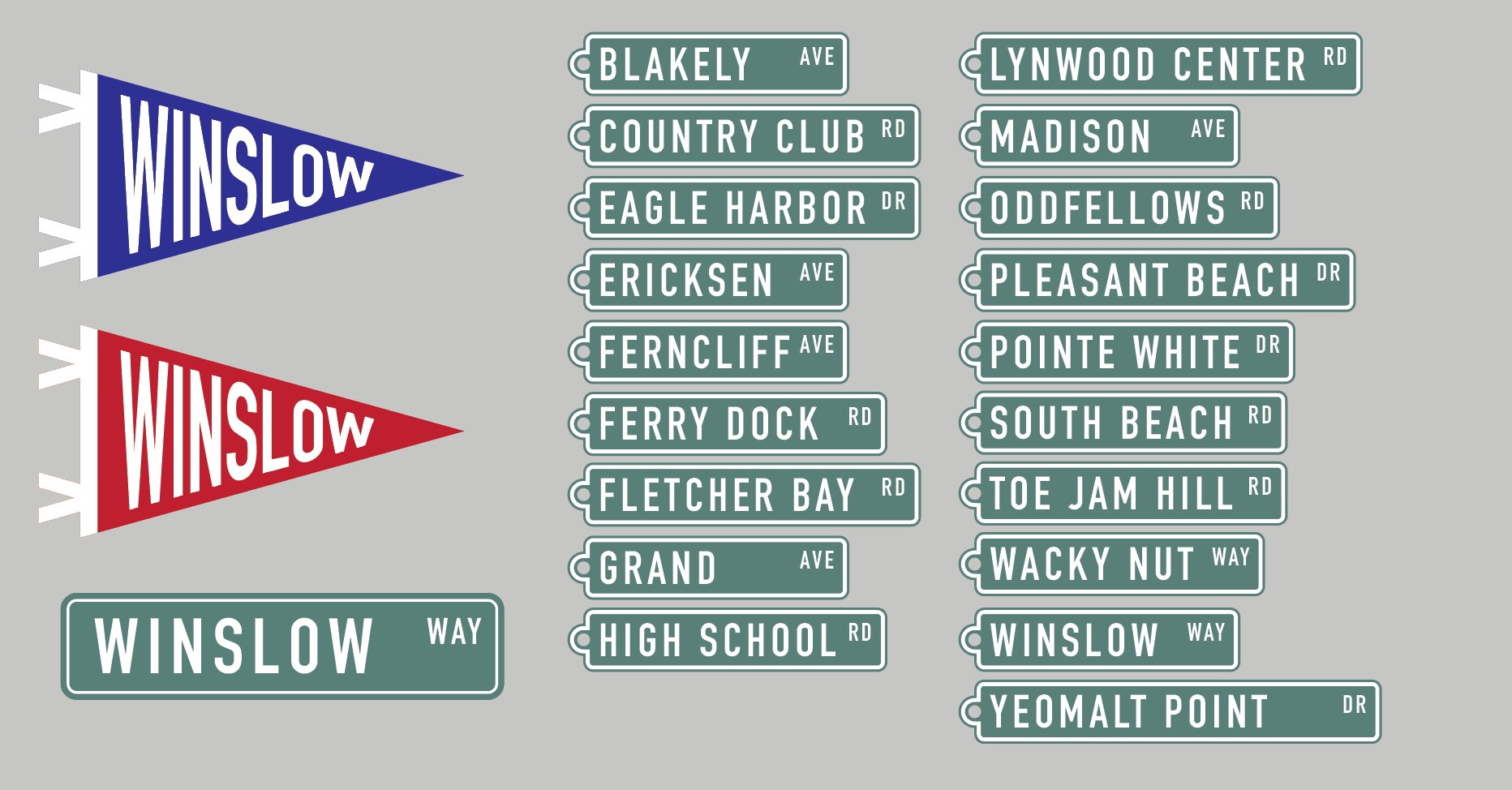 Bainbridge Island Street Sign Keychain