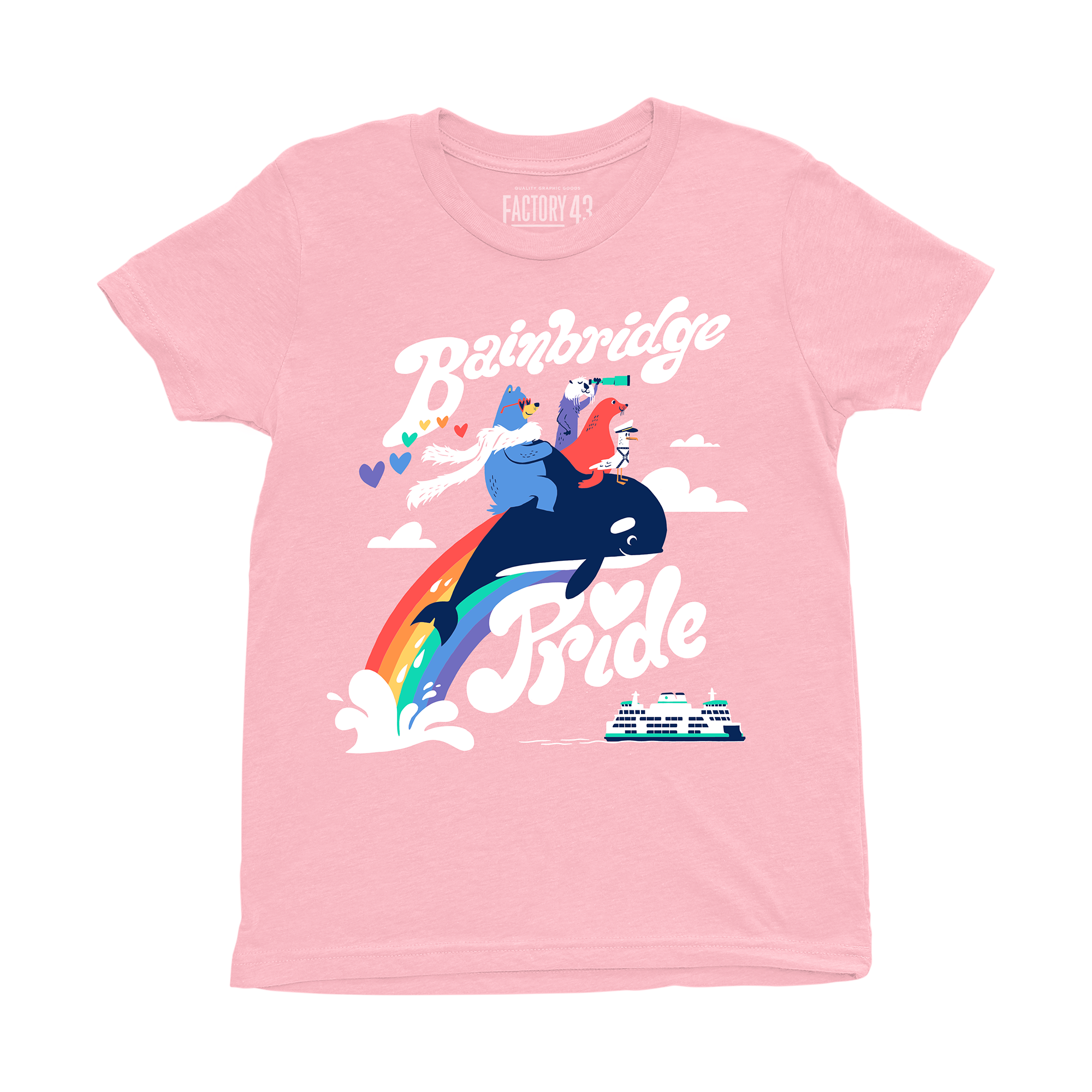 Ride the Rainbow Bainbridge Pride Youth Shirt