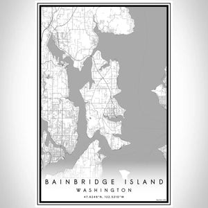 Bainbridge Island WA Map Print Classic