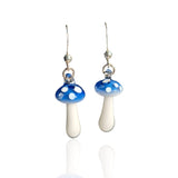 Minature Glass Amanita Mushroom Earrings
