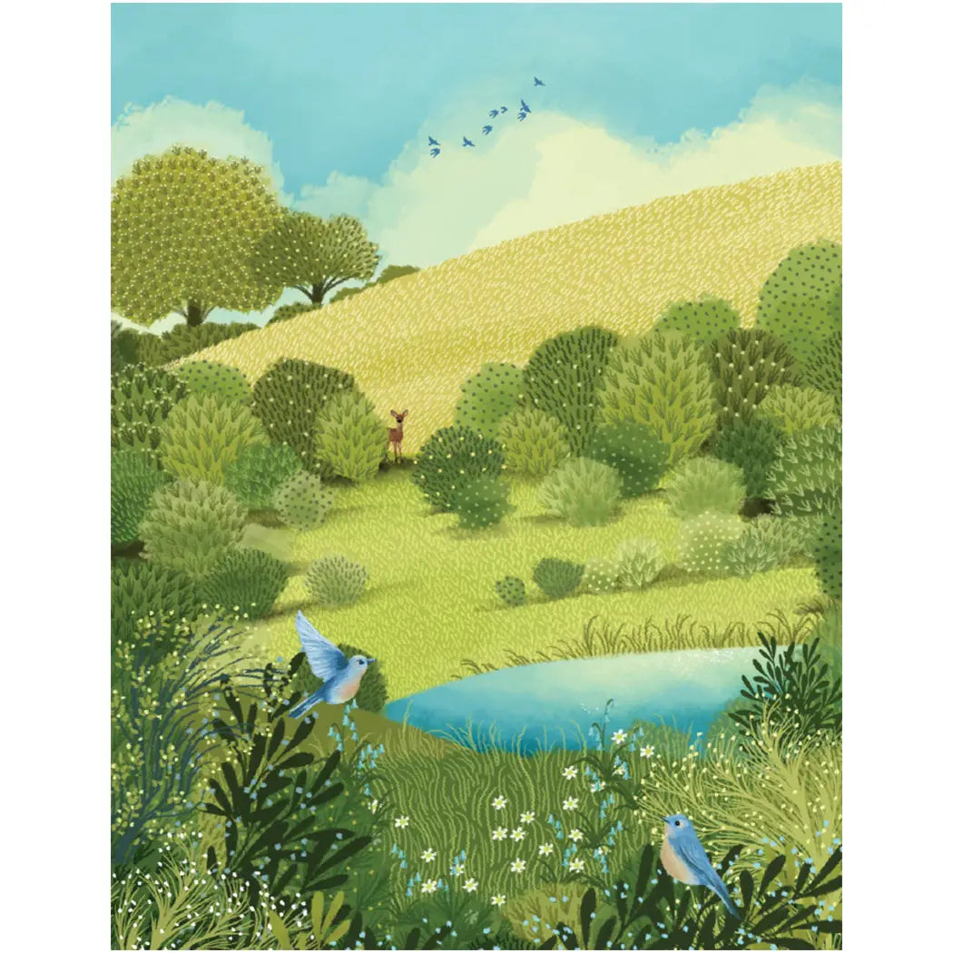 Blue Birds Landscape Card