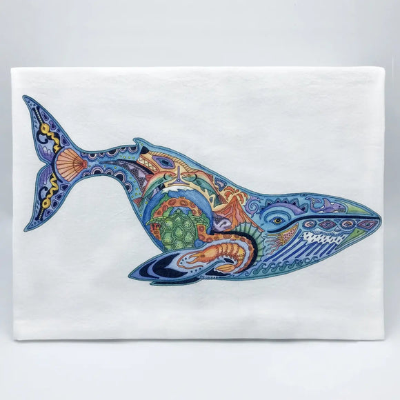 Bainbridge Island Blue Whale Flour Sack Towel