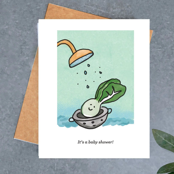 Bok Choy Baby Shower Card