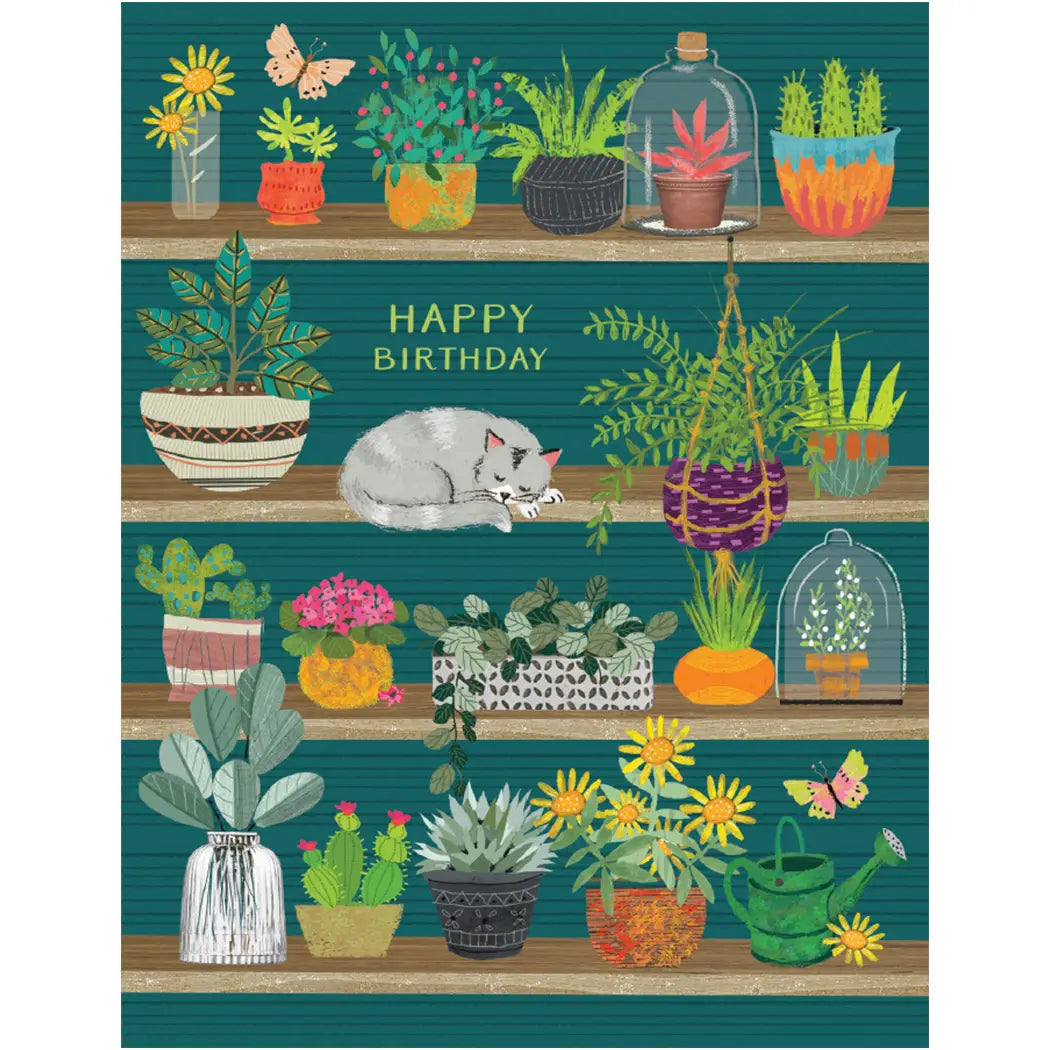 Cat with Plants Card