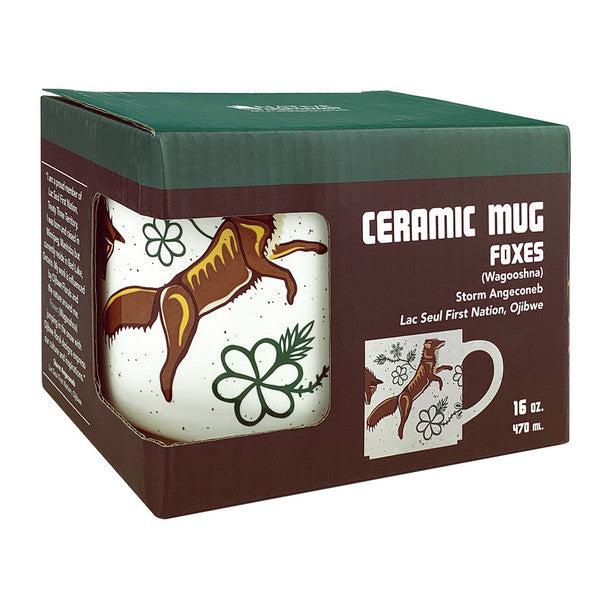 16 oz Ceramic Mug Foxes (Wagooshna)