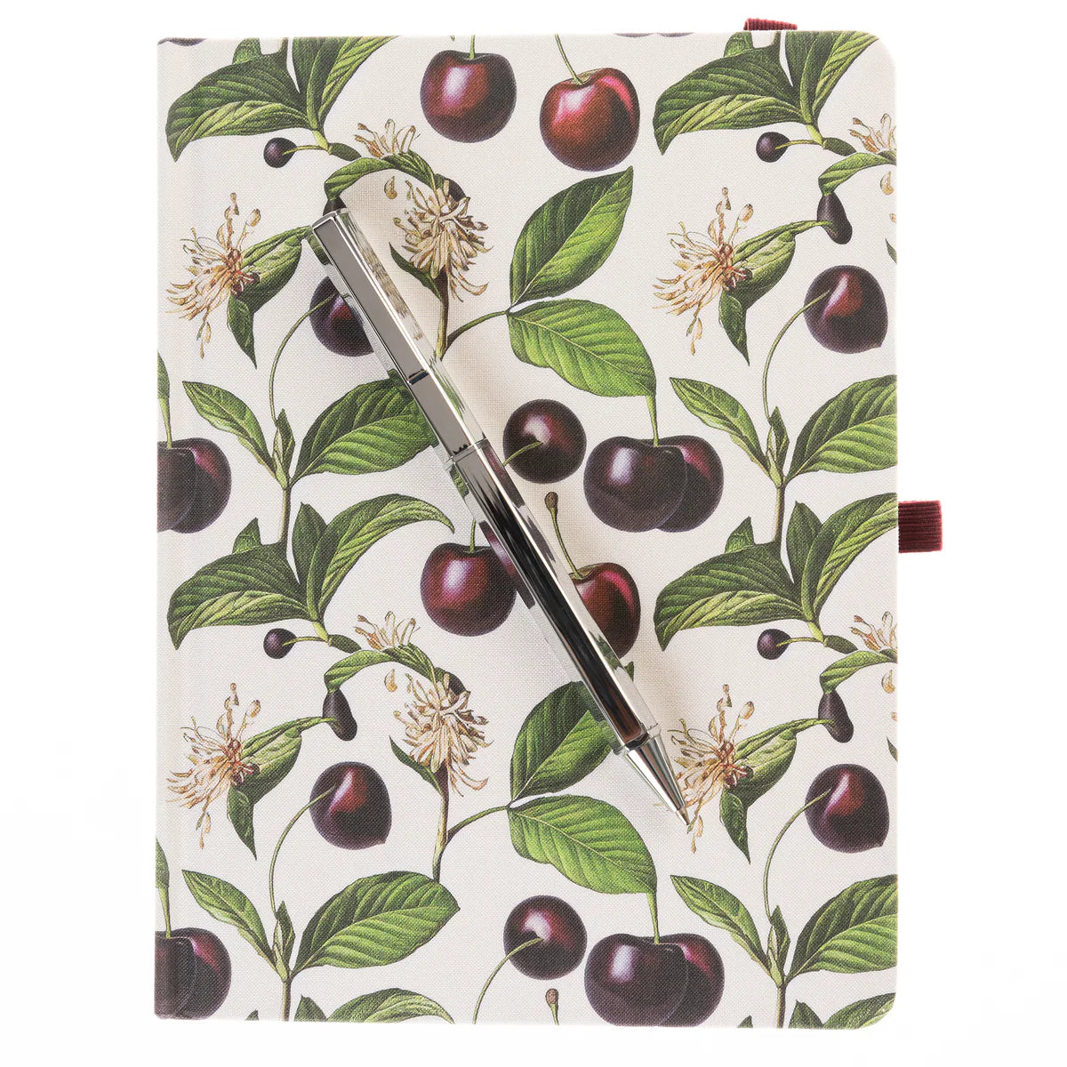 La Petite Presse Collection Cerise 6 x 8 Fabric-Covered Journal with Pen