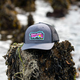 Neon Sunset 6 Panel Trucker Cap Black