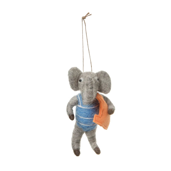 Christmas Beach Elephant Ornament