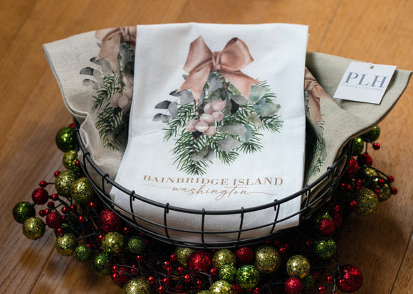 Bainbridge Island Christmas Floral Tea Towels
