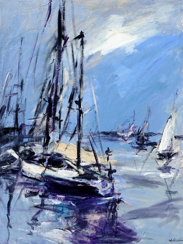 "Bustling Harbor III" - Christopher Mathie Fine Art