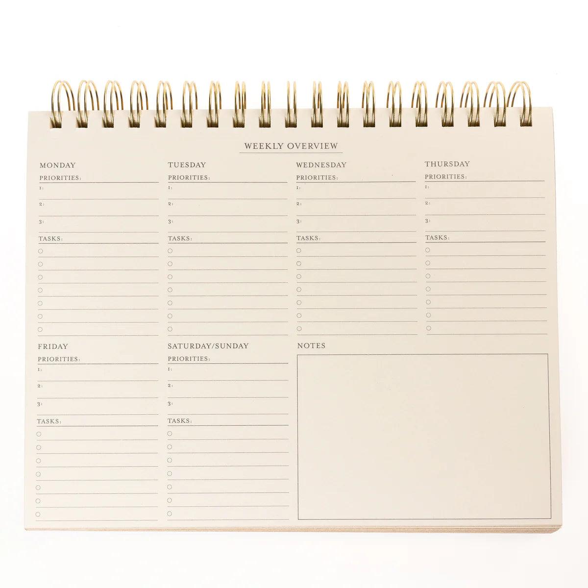 Cobalt Blue Fabric-Covered Spiral Weekly Desk Pad