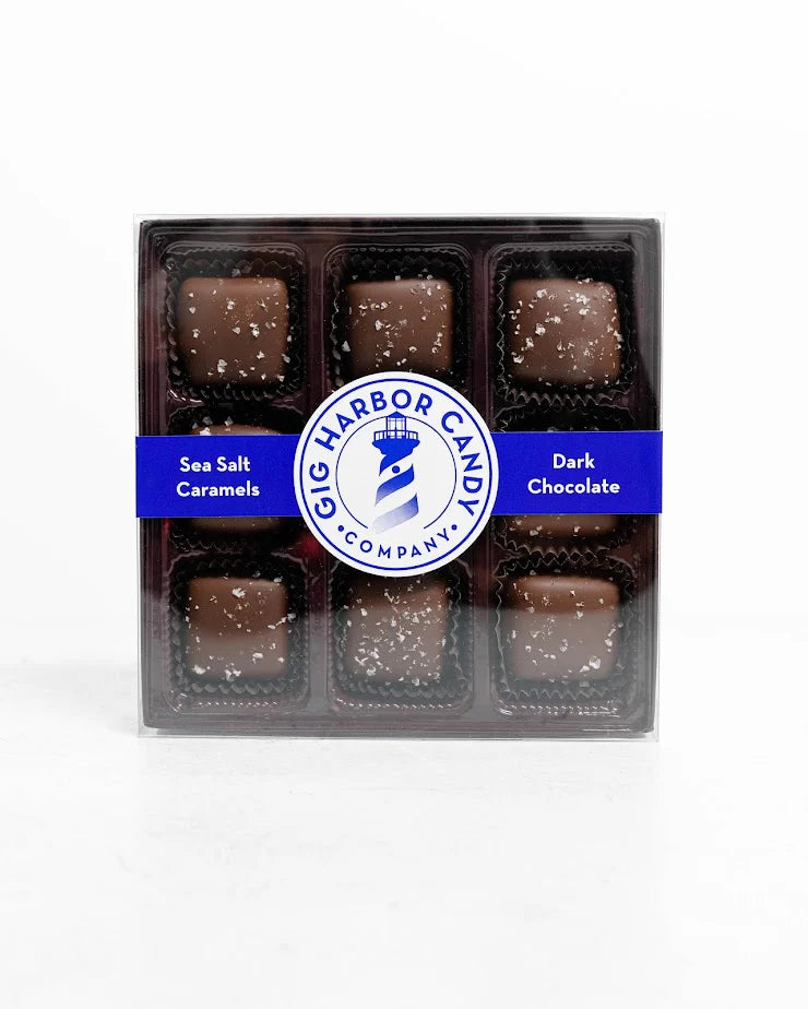 Dark Chocolate Sea Salt Caramels (8oz box)