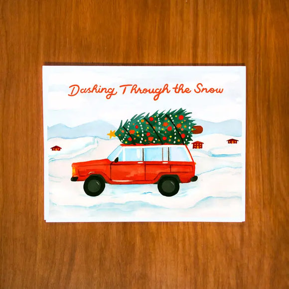 Christmas Jeep Greeting Card