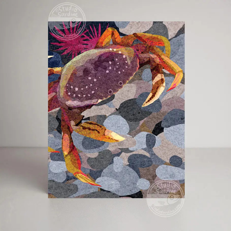 Dungeness Crab A2 Size Notecards, Blank Greeting Cards