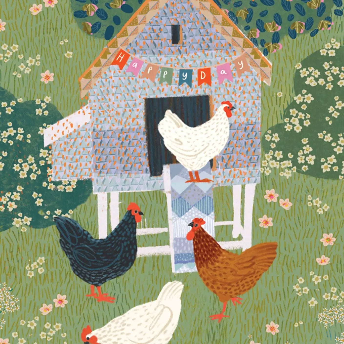 Festive Hen House Card
