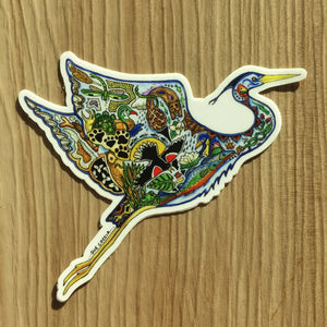 Flying Great Blue Heron Sticker