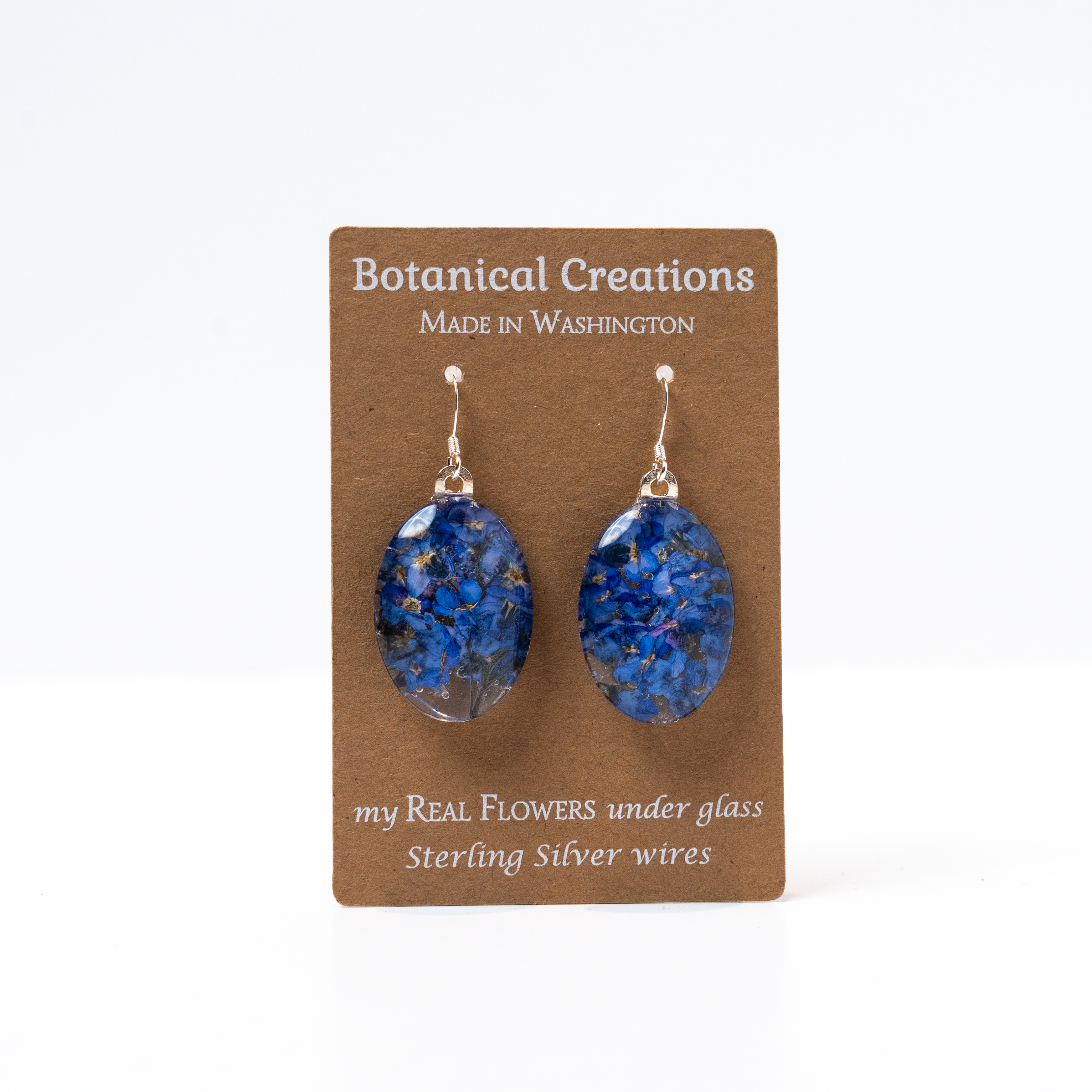 Forget Met Not Dangle Earrings by Botanical Creations