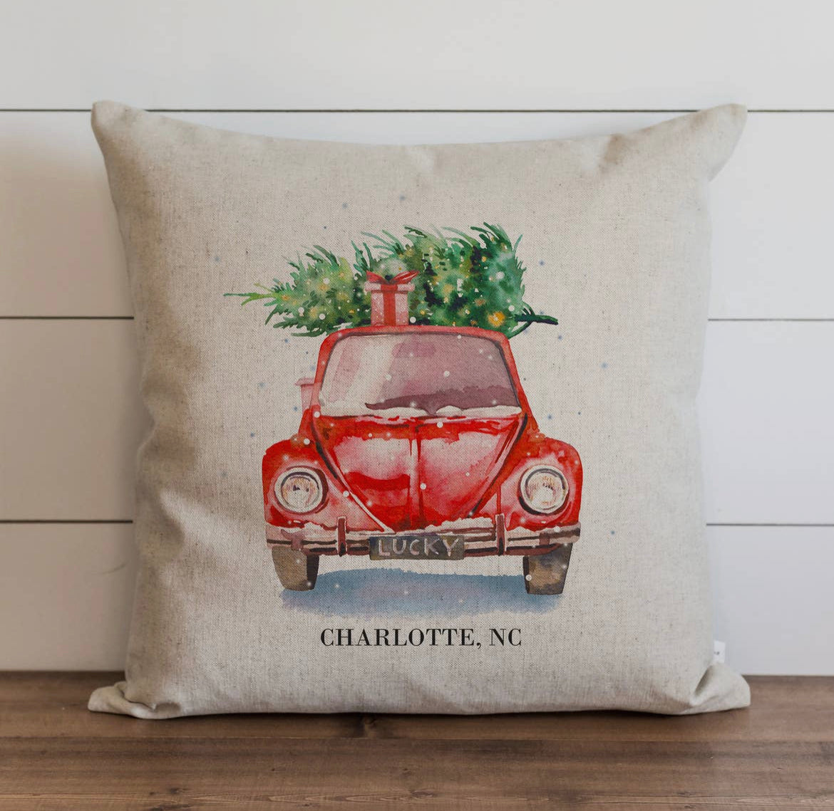 Bainbridge Island Christmas Car Pillow Cover