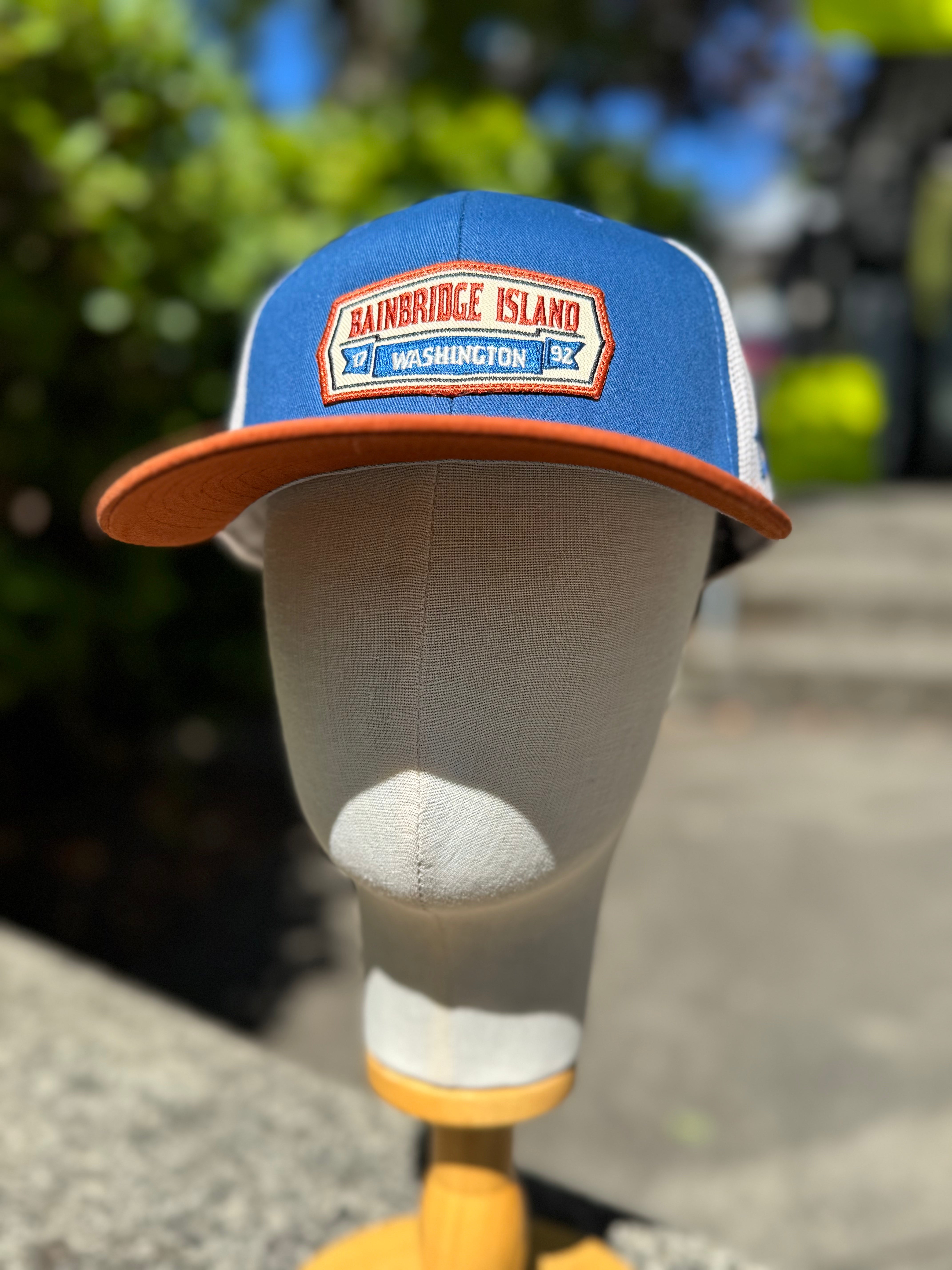 Bainbridge Island WA Est 1792 "Vintage" | Blue/Burnt Orange/White