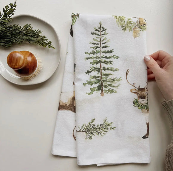 Evergreeen Christmas Tea Towel