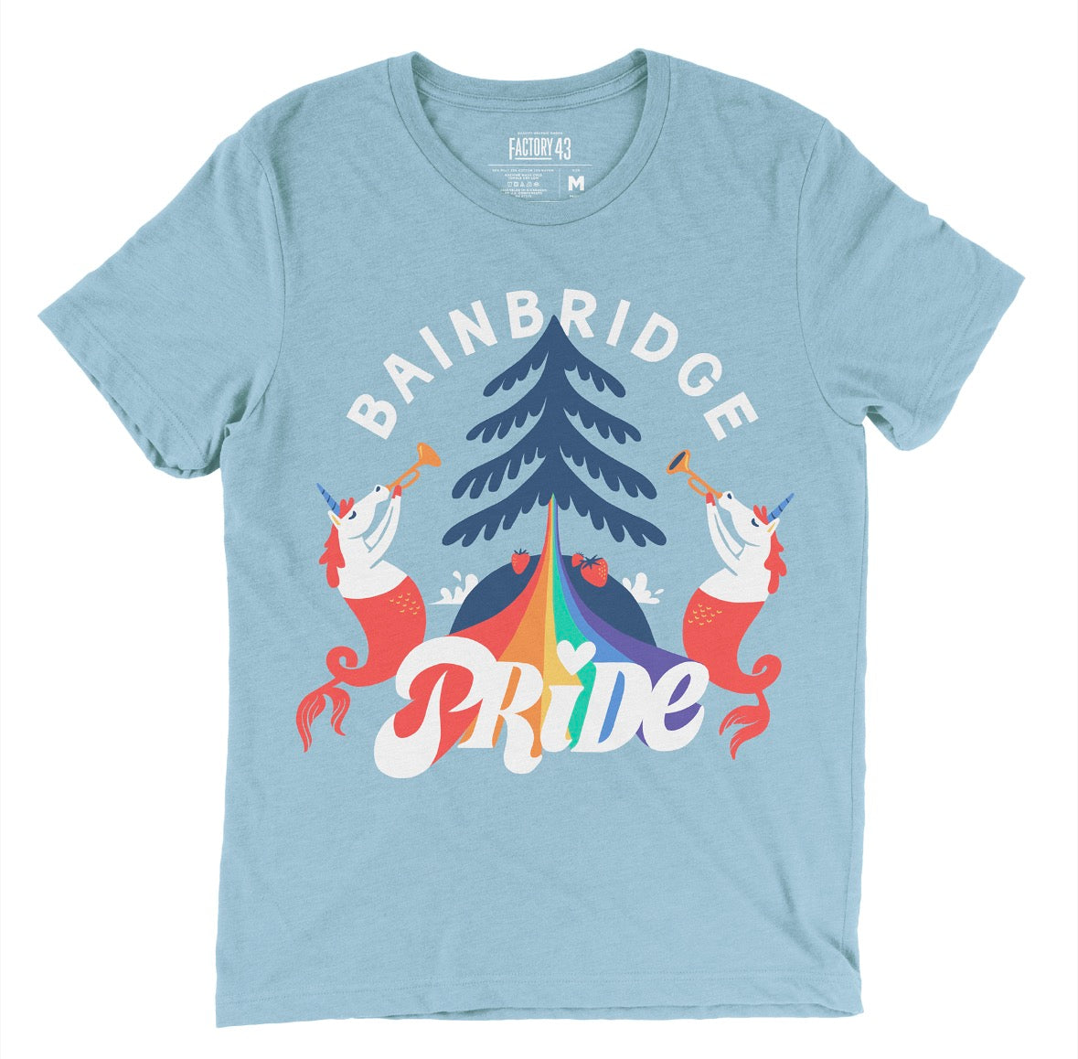 Rooted in Pride Adult Blue Shirt - Bainbridge Pride