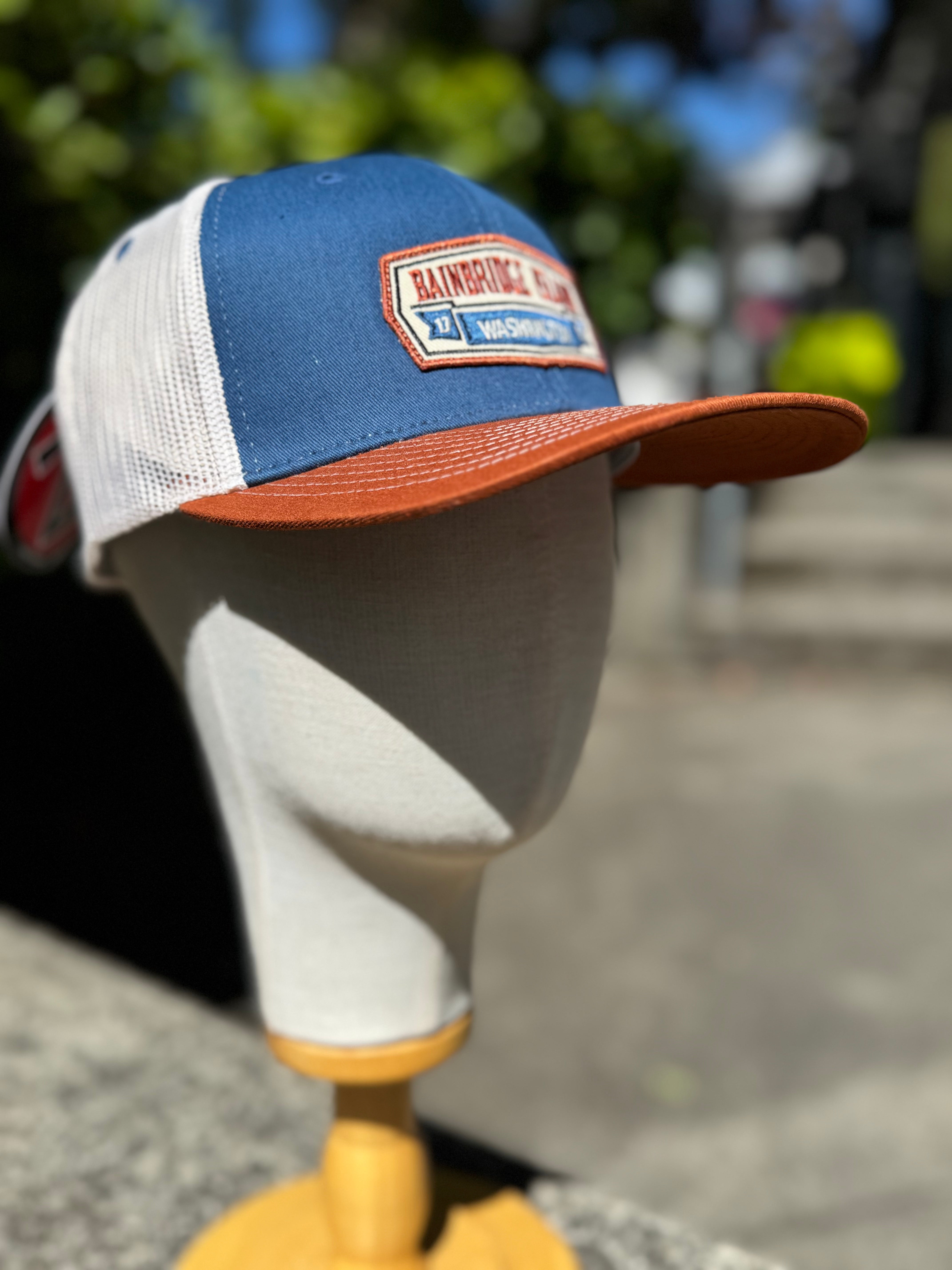 Bainbridge Island WA Est 1792 "Vintage" | Blue/Burnt Orange/White