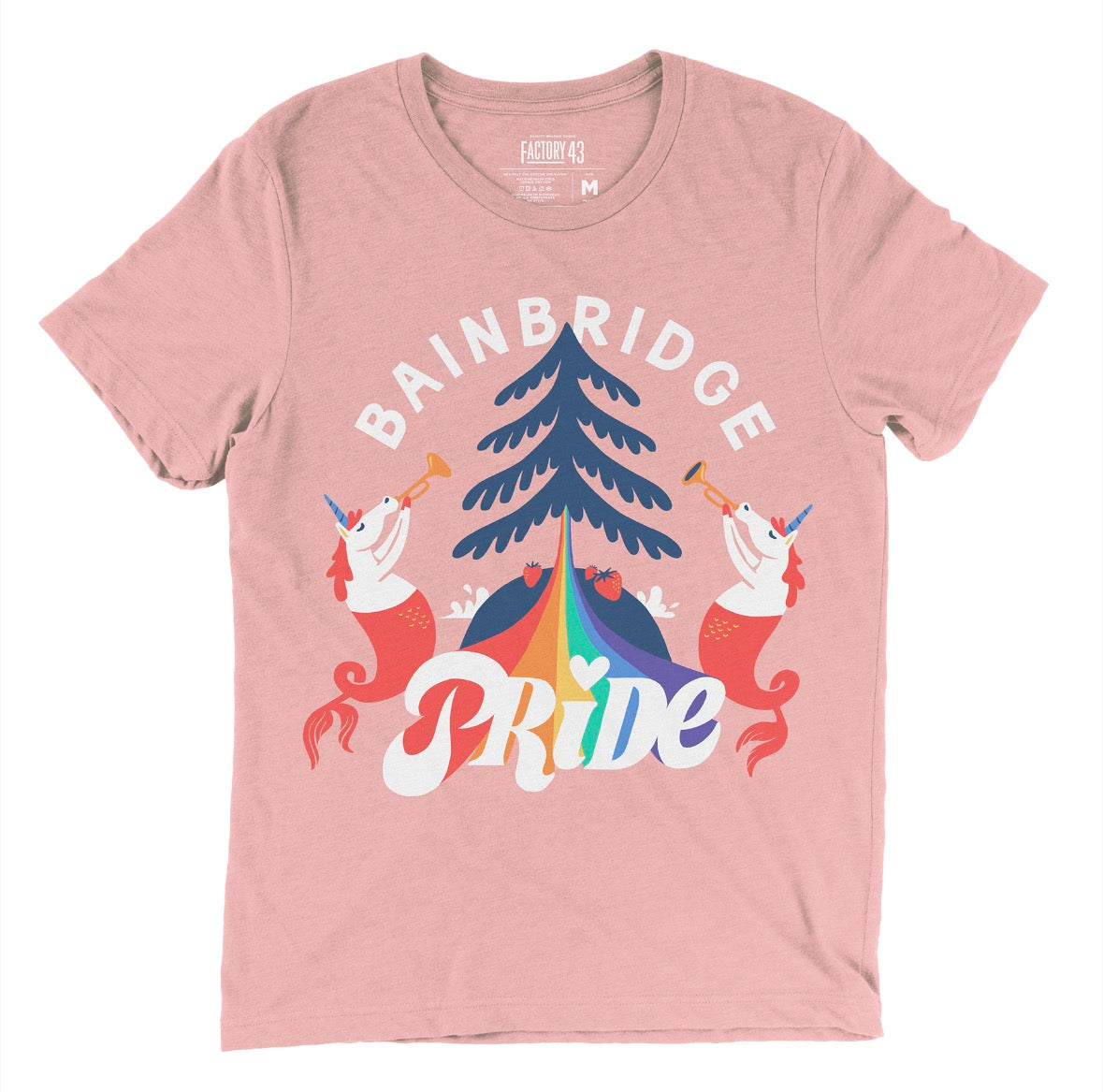 Rooted in Pride Adult Pink Shirt - Bainbridge Pride