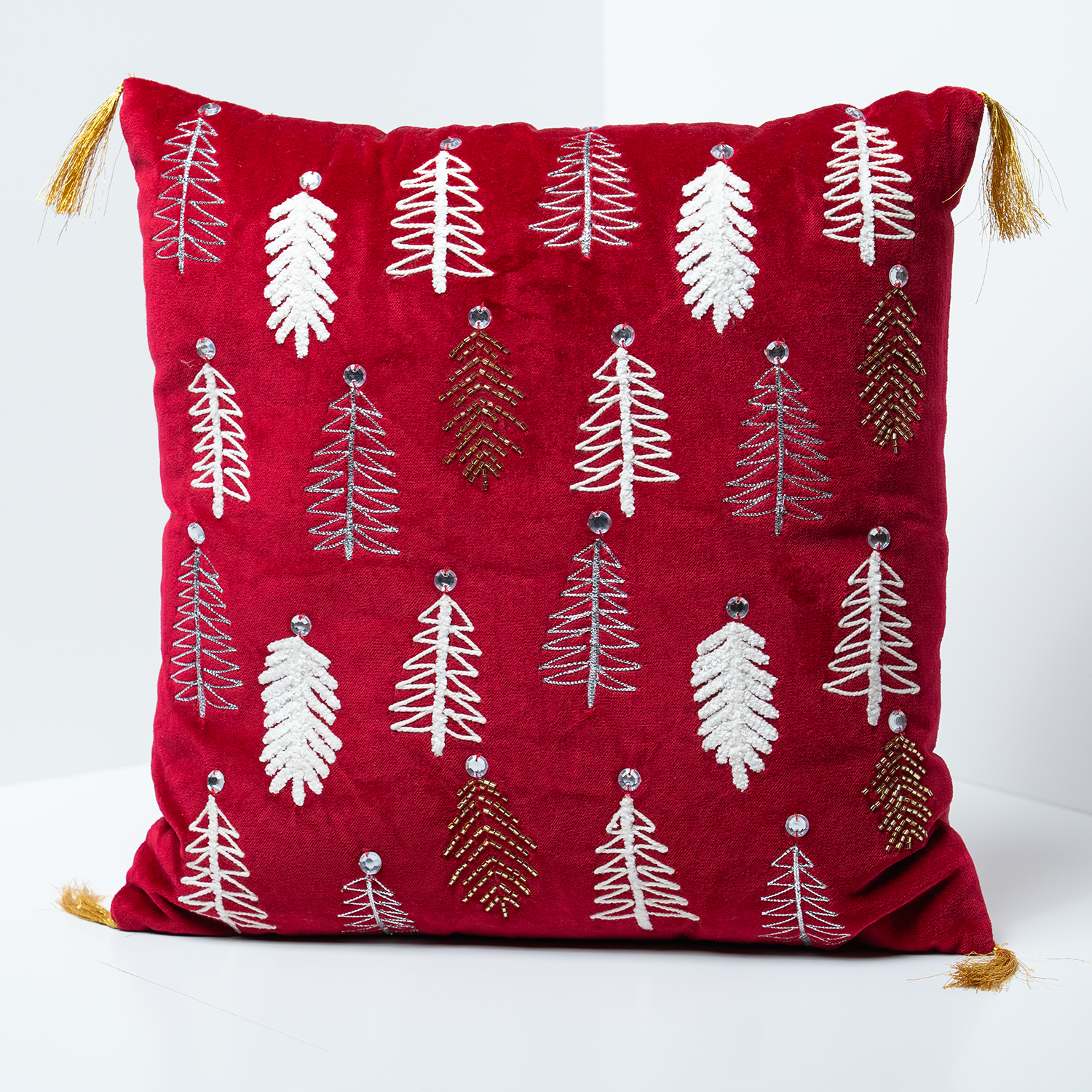 Gilded Trees Embroidered Pillow
