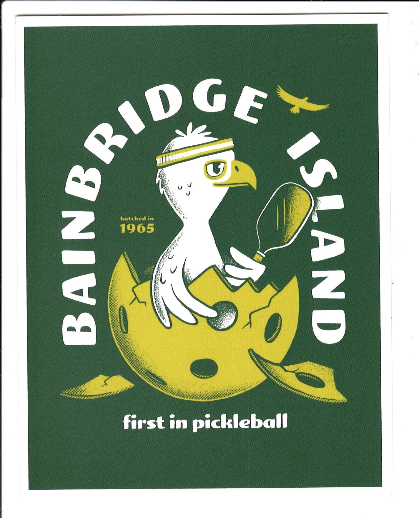 Bainbridge Island Pickleball Hatchling Green Postcard