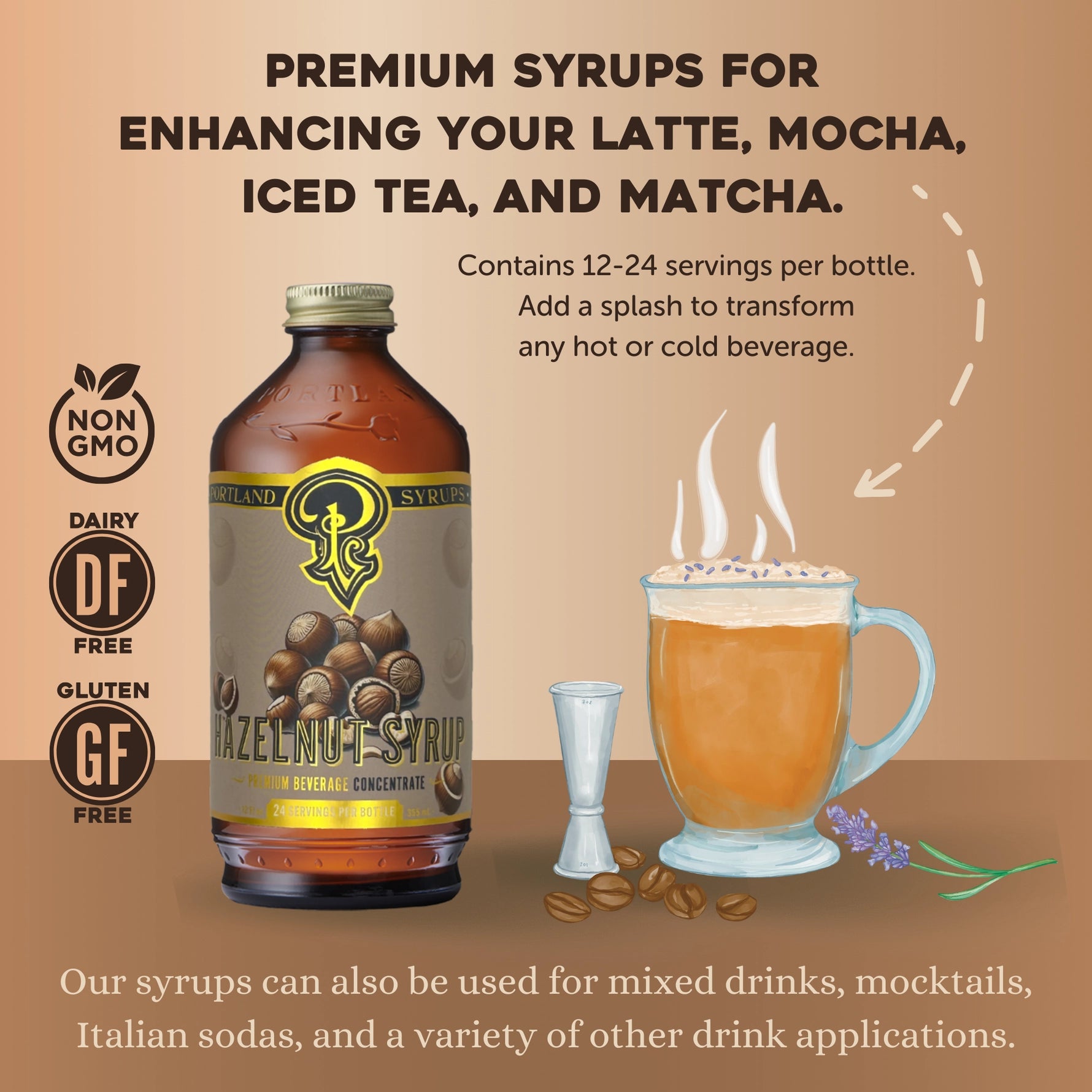 Hazelnut 3.4 oz - Coffee Syrup