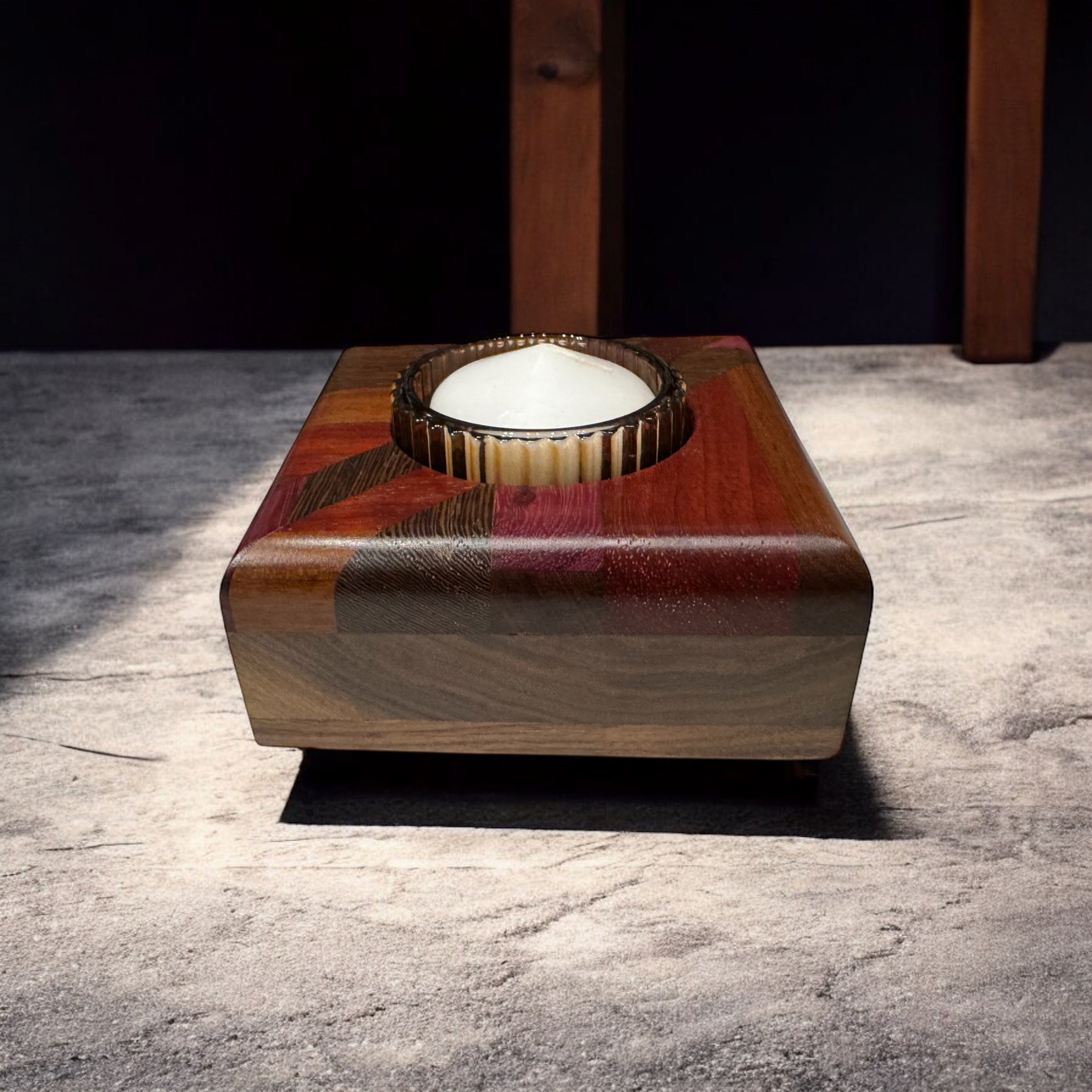 Square Block Candle Holder