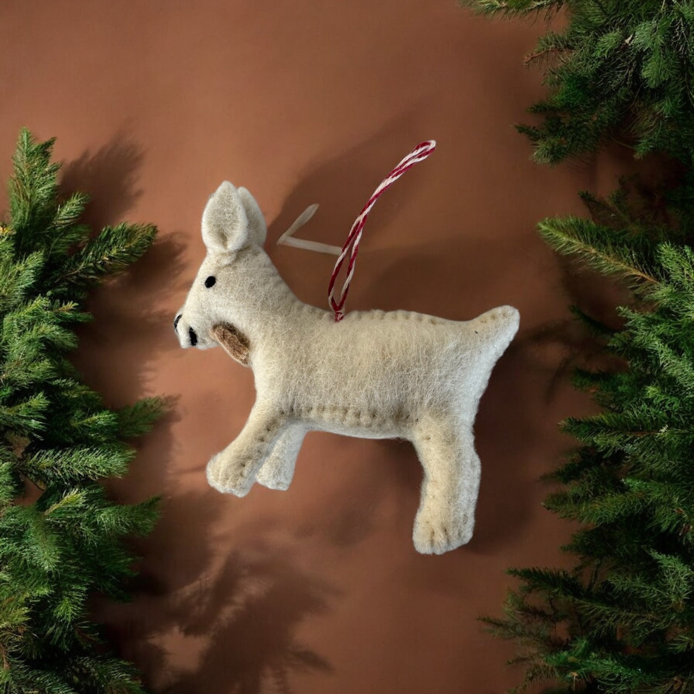 Goat Felt Wool Christmas Ornament