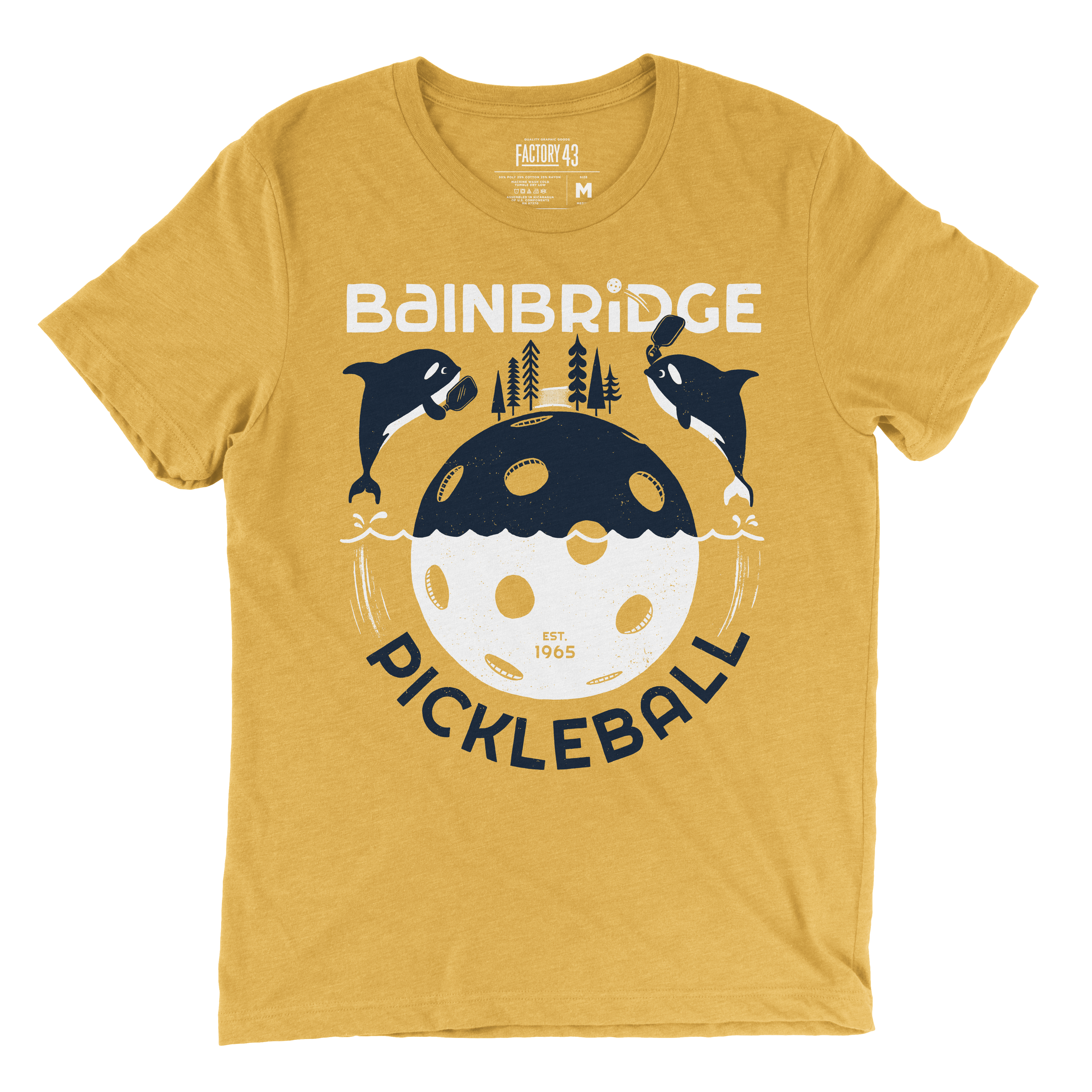 Bainbridge Island Pickleball Shirt | Mustard