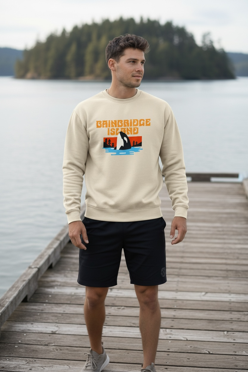 Bainbridge Island Orca Pullover | Stone