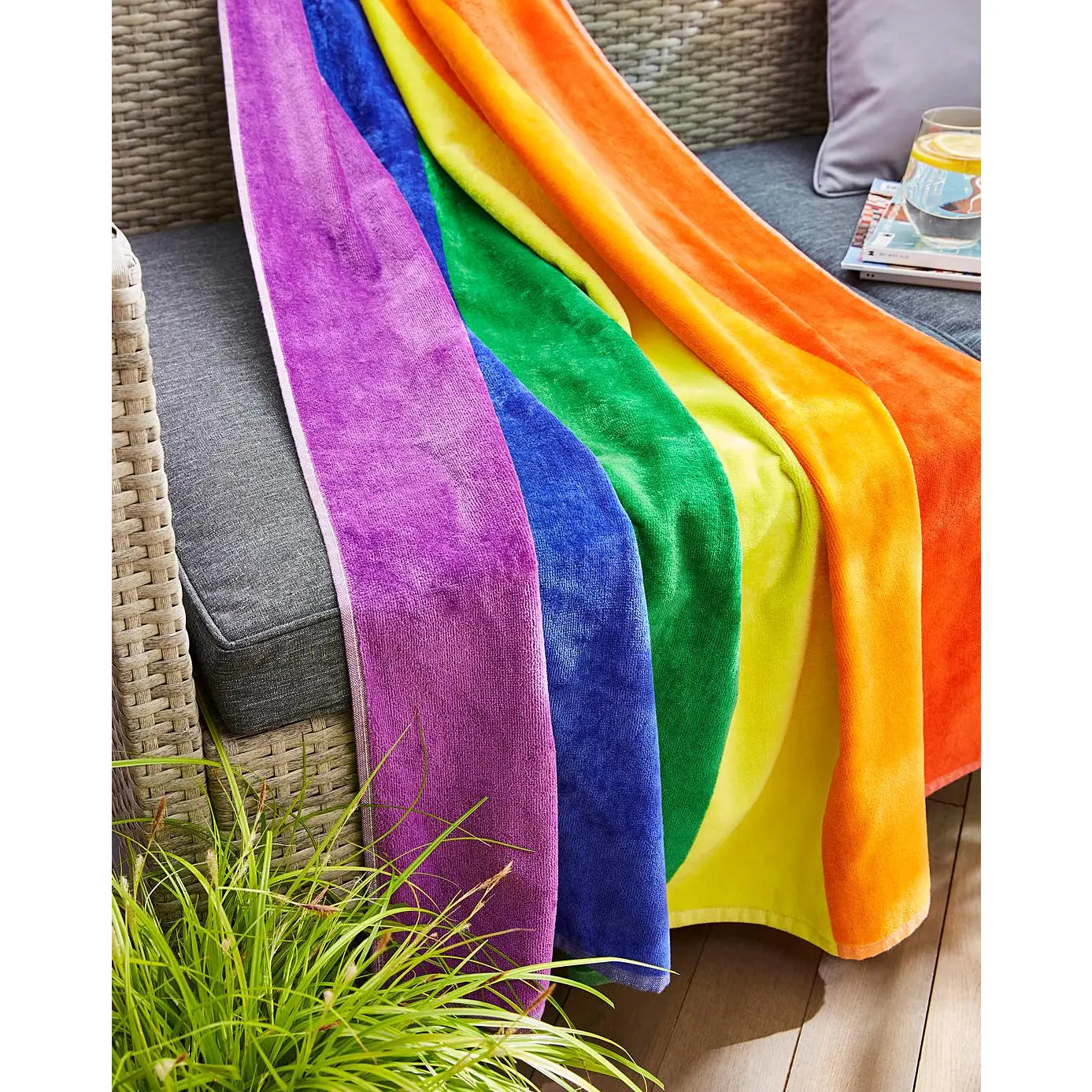 Jumbo Stripe Rainbow Beach Towel