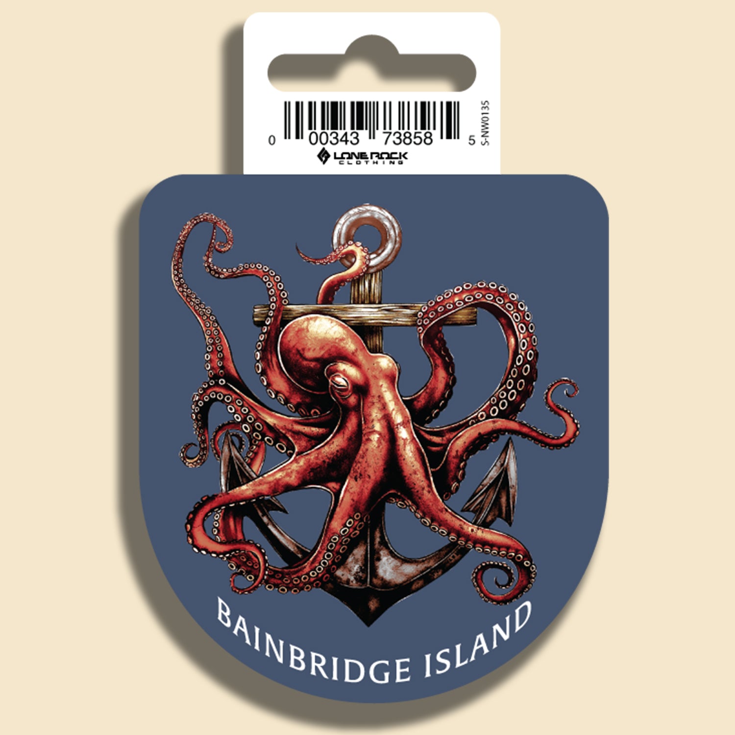 Bainbridge Island Kraken Anchor Sticker