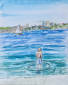 Lake Union and Swimmer | M. Pontieri