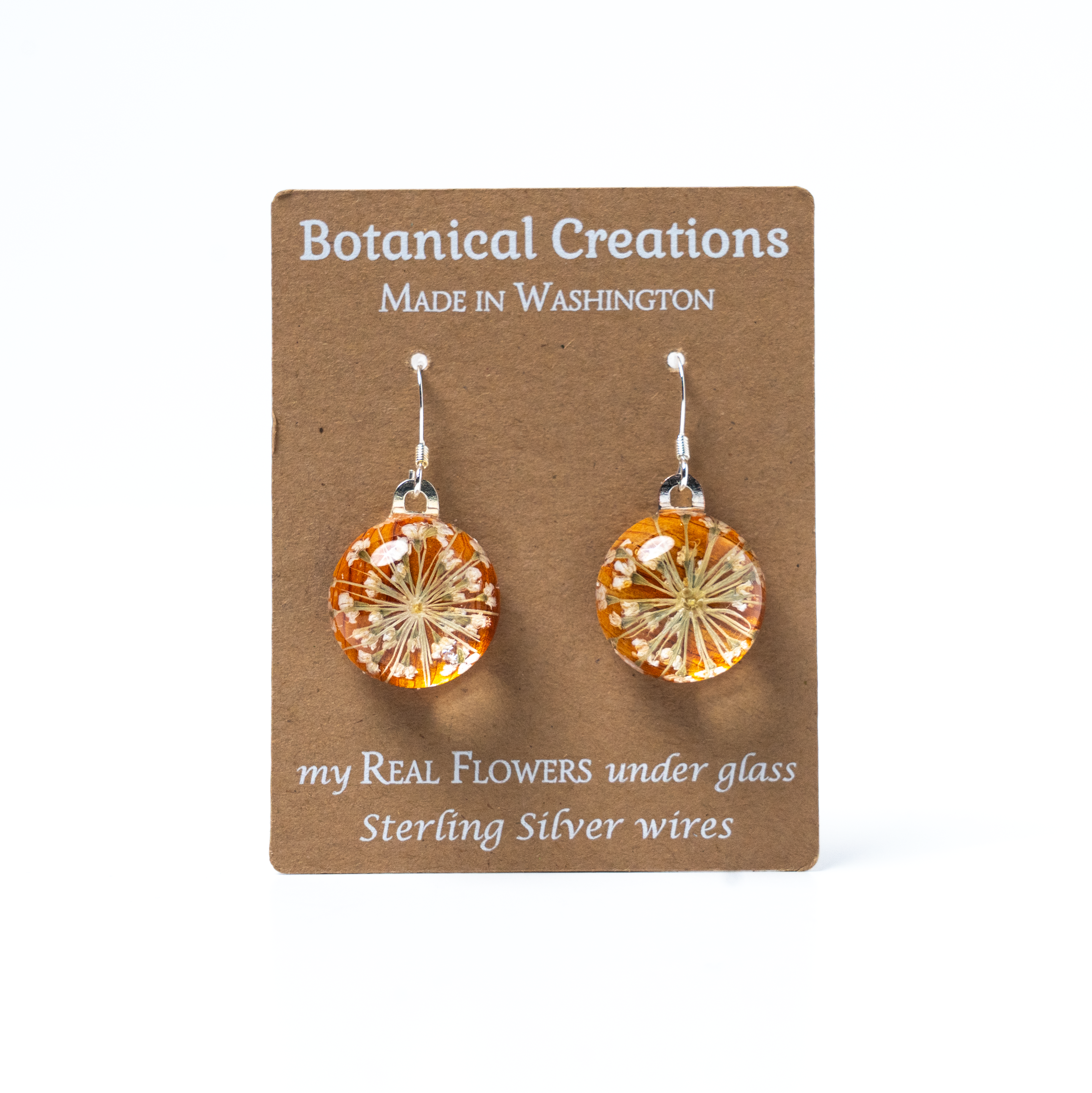 Lily + Queen Anne's Lace Earrings by Botanical Creations