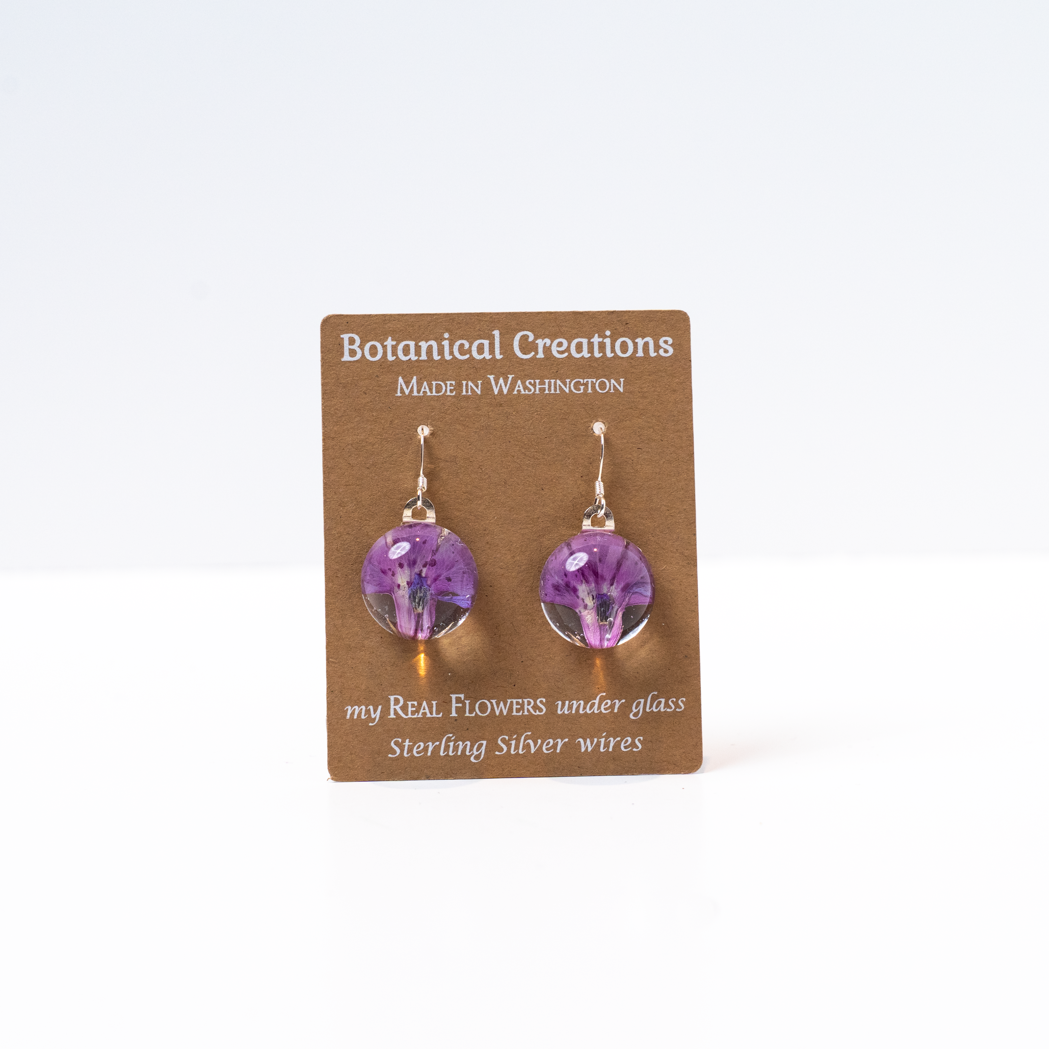 Lobelia Round Dangle Earrings by Botanical Creations