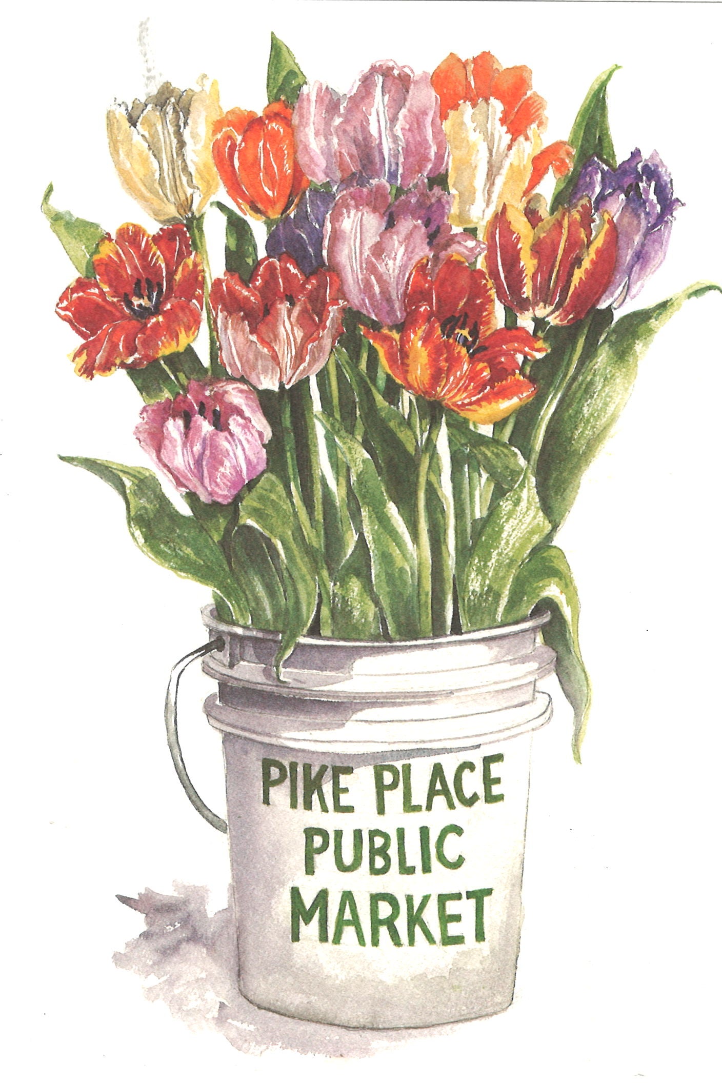 Market Tulips Greeting Card