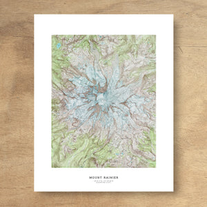 Mount Rainier USGS Color Topographic Map Art Print