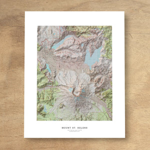 Mount St. Helens USGS Color Topographic Map Art Print