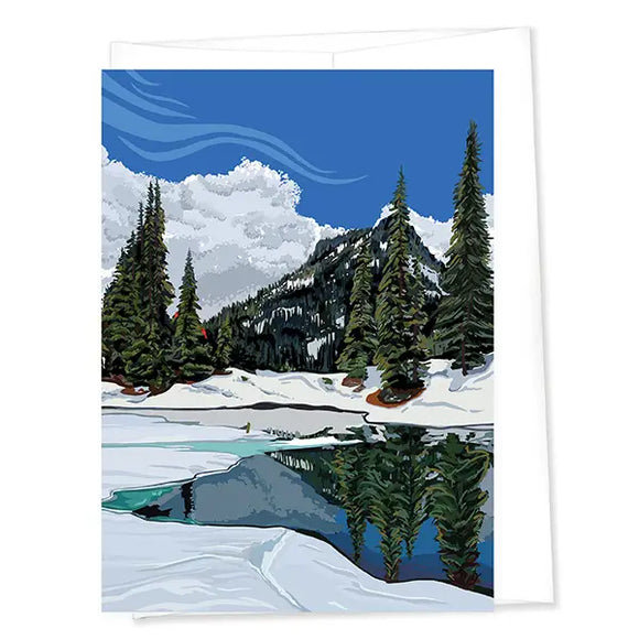 Mountain Reflection in Winter Greeting Card